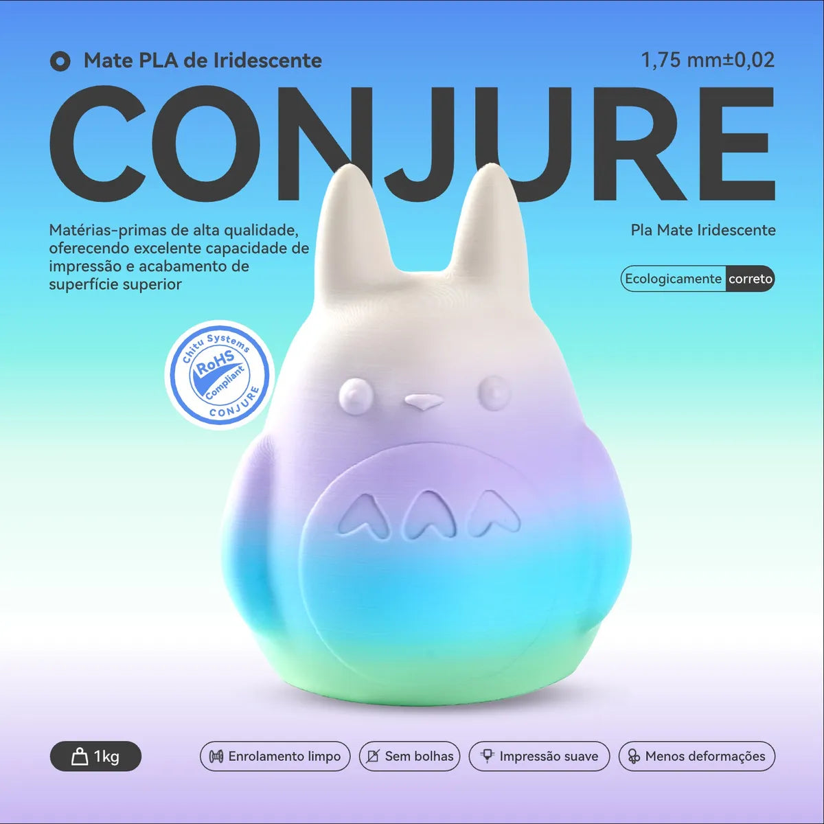 Conjure PLA Matte Rainbow Filament – 1.75mm – 1Kg