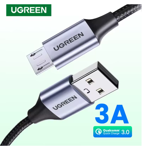 UGREEN Micro USB Cable 2A – 3m Nylon Braided Fast Charging & Data Cable for Raspberry Pi 2 & 3