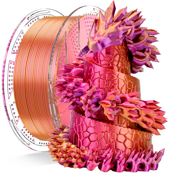 Conjure Silk PLA Tricolor Filament – 1.75mm, 1Kg – Color-Shift Finish for Stunning 3D Prints
