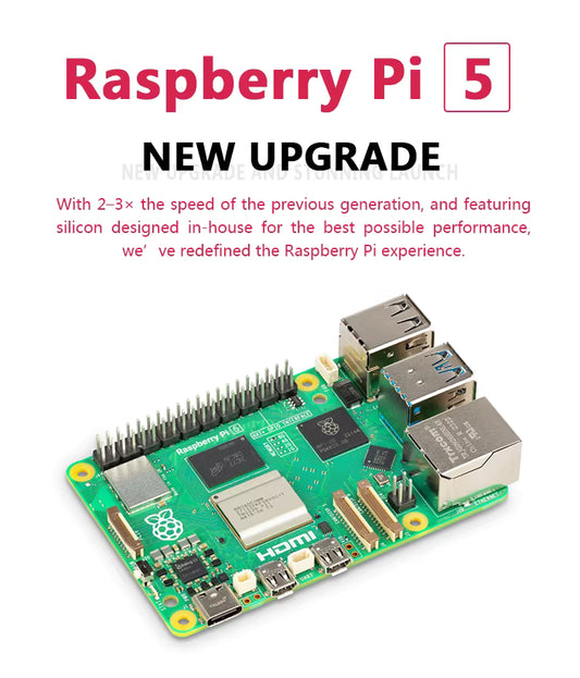 Official Raspberry Pi 5 – ARM Cortex-A76 2.4GHz Board with 4GB or 8GB RAM, Dual 4K, VideoCore VII GPU, PCIe & USB 3.0