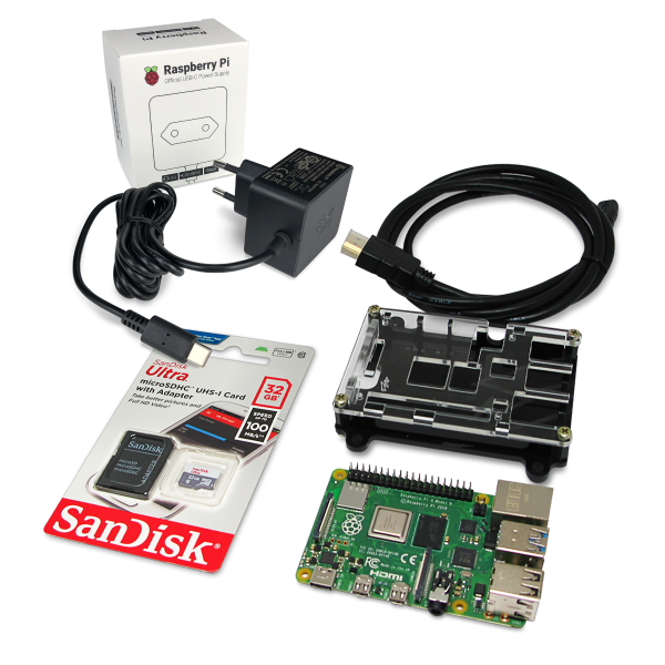 Garage Hard Raspberry Raspberry Pi 4 (4GB) Essential Kit | Complete Starter Kit for Retro ...