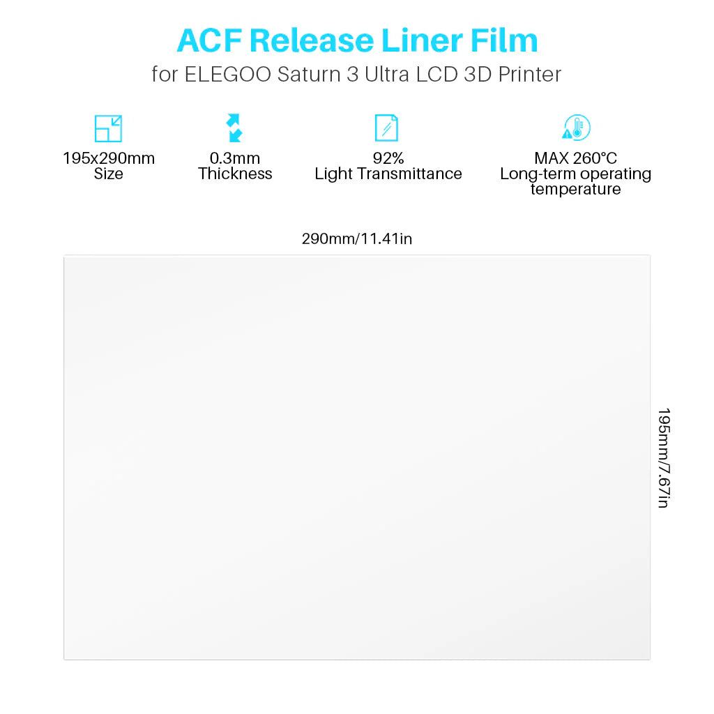 ELEGOO PFA/ACF Release Film – 5-Pack for Saturn 3 Ultra