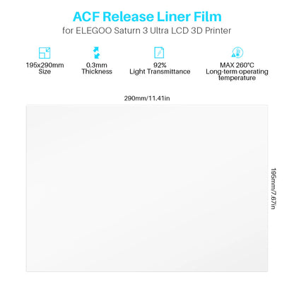 ELEGOO PFA/ACF Release Film – 5-Pack for Saturn 3 Ultra