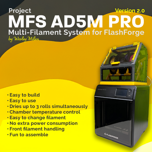 Project Multi-Filament System for FlashForge Adventure 5M Pro (MFS-AD5M Pro) - Ebook + 3D Printable Files