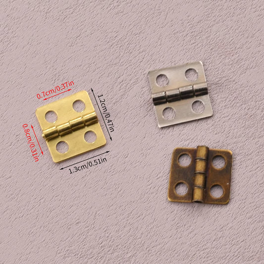 Mini Iron-Plated Copper Hinges for Gift Boxes & Crafts – Small Decorative Hinges